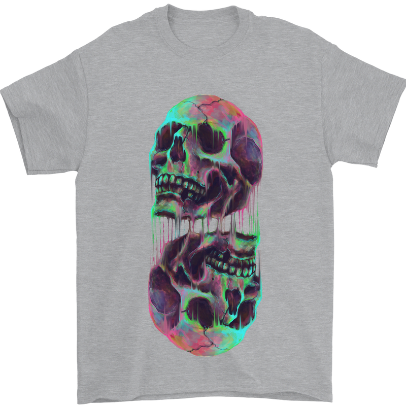 Synthesize Skulls Mens T-Shirt Cotton Gildan Sports Grey