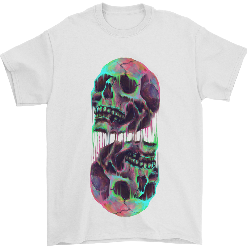 Synthesize Skulls Mens T-Shirt Cotton Gildan White