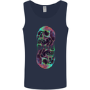 Synthesize Skulls Mens Vest Tank Top Navy Blue