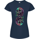 Synthesize Skulls Womens Petite Cut T-Shirt Navy Blue