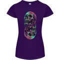 Synthesize Skulls Womens Petite Cut T-Shirt Purple