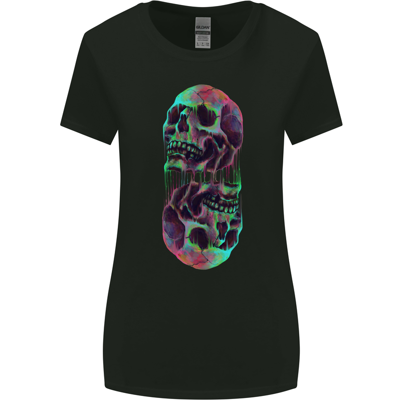 Synthesize Skulls Womens Wider Cut T-Shirt Black