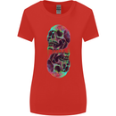 Synthesize Skulls Womens Wider Cut T-Shirt Red