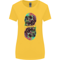 Synthesize Skulls Womens Wider Cut T-Shirt Yellow