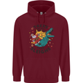 T-Rex Cooler than Sleighs Funny Christmas Childrens Kids Hoodie Maroon