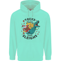 T-Rex Cooler than Sleighs Funny Christmas Childrens Kids Hoodie Peppermint