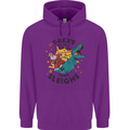 T-Rex Cooler than Sleighs Funny Christmas Childrens Kids Hoodie Purple