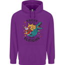 T-Rex Cooler than Sleighs Funny Christmas Childrens Kids Hoodie Purple
