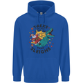 T-Rex Cooler than Sleighs Funny Christmas Childrens Kids Hoodie Royal Blue