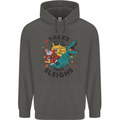 T-Rex Cooler than Sleighs Funny Christmas Childrens Kids Hoodie Storm Grey