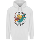 T-Rex Cooler than Sleighs Funny Christmas Childrens Kids Hoodie White