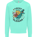 T-Rex Cooler than Sleighs Funny Christmas Kids Sweatshirt Jumper Peppermint