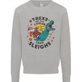 T-Rex Cooler than Sleighs Funny Christmas Kids Sweatshirt Jumper Sports Grey