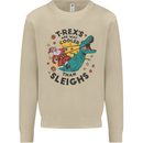 T-Rex Cooler than Sleighs Funny Christmas Mens Sweatshirt Jumper Sand