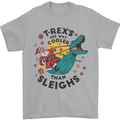 T-Rex Cooler than Sleighs Funny Christmas Mens T-Shirt Cotton Gildan Sports Grey