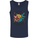 T-Rex Cooler than Sleighs Funny Christmas Mens Vest Tank Top Navy Blue