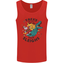 T-Rex Cooler than Sleighs Funny Christmas Mens Vest Tank Top Red