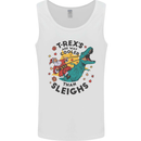 T-Rex Cooler than Sleighs Funny Christmas Mens Vest Tank Top White