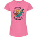 T-Rex Cooler than Sleighs Funny Christmas Womens Petite Cut T-Shirt Azalea