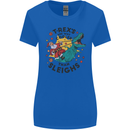 T-Rex Cooler than Sleighs Funny Christmas Womens Wider Cut T-Shirt Royal Blue