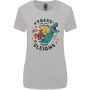 T-Rex Cooler than Sleighs Funny Christmas Womens Wider Cut T-Shirt Sports Grey