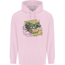 T-Rex Dinosaur Funny Cycling Cyclist Childrens Kids Hoodie Light Pink