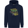 T-Rex Dinosaur Funny Cycling Cyclist Childrens Kids Hoodie Navy Blue