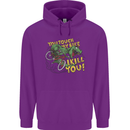 T-Rex Dinosaur Funny Cycling Cyclist Childrens Kids Hoodie Purple