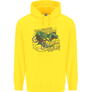 T-Rex Dinosaur Funny Cycling Cyclist Childrens Kids Hoodie Yellow