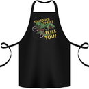 T-Rex Dinosaur Funny Cycling Cyclist Cotton Apron 100% Organic Black