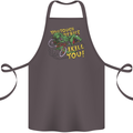 T-Rex Dinosaur Funny Cycling Cyclist Cotton Apron 100% Organic Dark Grey