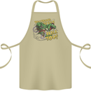 T-Rex Dinosaur Funny Cycling Cyclist Cotton Apron 100% Organic Khaki