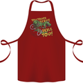 T-Rex Dinosaur Funny Cycling Cyclist Cotton Apron 100% Organic Maroon