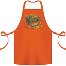 T-Rex Dinosaur Funny Cycling Cyclist Cotton Apron 100% Organic Orange