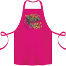 T-Rex Dinosaur Funny Cycling Cyclist Cotton Apron 100% Organic Pink