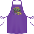 T-Rex Dinosaur Funny Cycling Cyclist Cotton Apron 100% Organic Purple