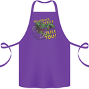 T-Rex Dinosaur Funny Cycling Cyclist Cotton Apron 100% Organic Purple