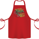 T-Rex Dinosaur Funny Cycling Cyclist Cotton Apron 100% Organic Red
