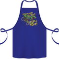 T-Rex Dinosaur Funny Cycling Cyclist Cotton Apron 100% Organic Royal Blue