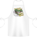 T-Rex Dinosaur Funny Cycling Cyclist Cotton Apron 100% Organic White