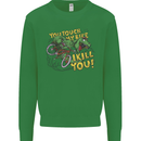 T-Rex Dinosaur Funny Cycling Cyclist Kids Sweatshirt Jumper Irish Green