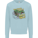 T-Rex Dinosaur Funny Cycling Cyclist Kids Sweatshirt Jumper Light Blue