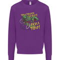 T-Rex Dinosaur Funny Cycling Cyclist Kids Sweatshirt Jumper Purple
