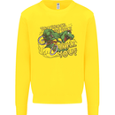 T-Rex Dinosaur Funny Cycling Cyclist Kids Sweatshirt Jumper Yellow