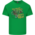 T-Rex Dinosaur Funny Cycling Cyclist Kids T-Shirt Childrens Irish Green