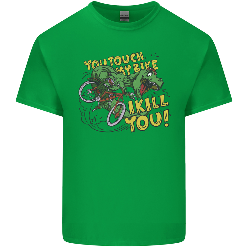 T-Rex Dinosaur Funny Cycling Cyclist Kids T-Shirt Childrens Irish Green