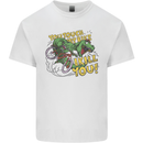 T-Rex Dinosaur Funny Cycling Cyclist Kids T-Shirt Childrens White