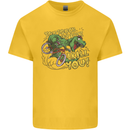 T-Rex Dinosaur Funny Cycling Cyclist Kids T-Shirt Childrens Yellow