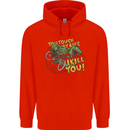 T-Rex Dinosaur Funny Cycling Cyclist Mens 80% Cotton Hoodie Bright Red