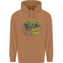 T-Rex Dinosaur Funny Cycling Cyclist Mens 80% Cotton Hoodie Caramel Latte